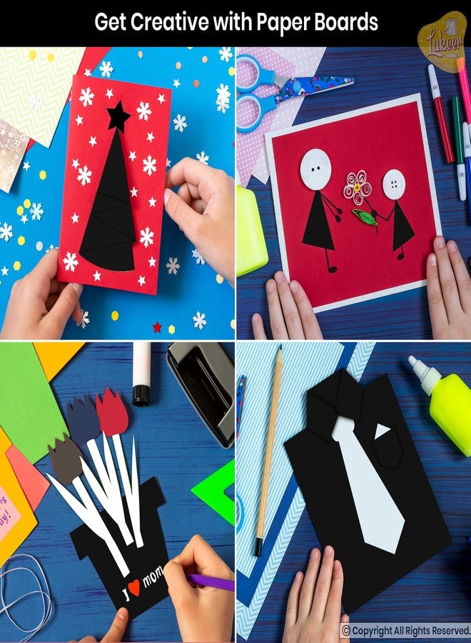 Lakeer A4 Black Color Board - Cardstock Paper Board, Hardboard | 450 GSM - Pack of 10 Pcs | for Scrapbooking, Art, Craft, Postermaking, DIY, Etc. - Image 5